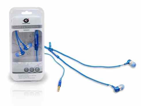 Auriculares Conceptronic Stylish Zip Azul